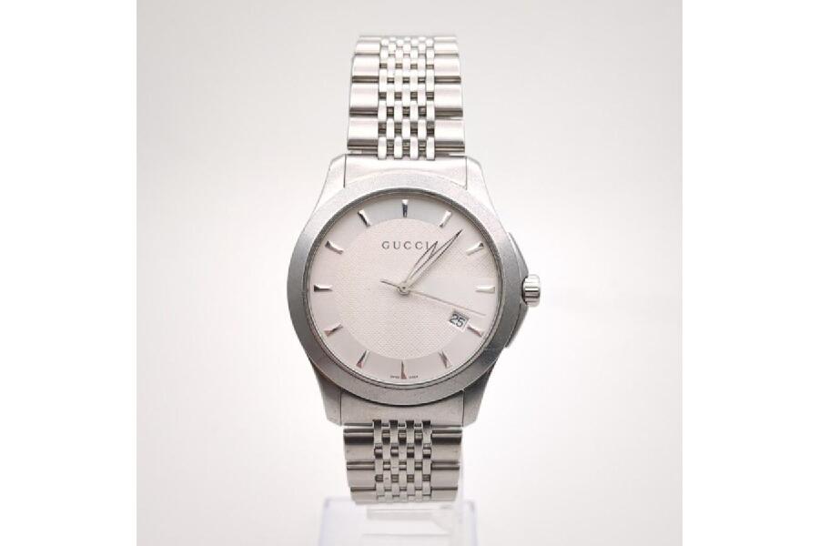 グッチ Gタイムレス 126.4 クオーツ メンズ 腕時計 ホワイト文字盤