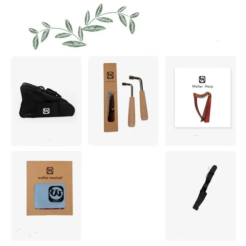 Walter.t 19 弦レバー付きアイリッシュライアハープ半音キーライア楽器