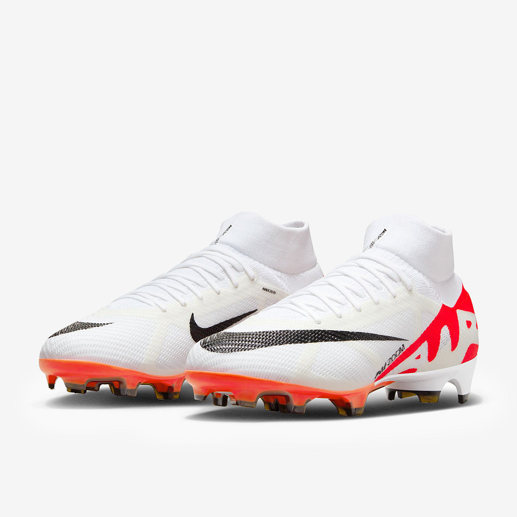 Nike Air Zoom Mercurial Superfly IX Pro FG - White/Bright Crimson