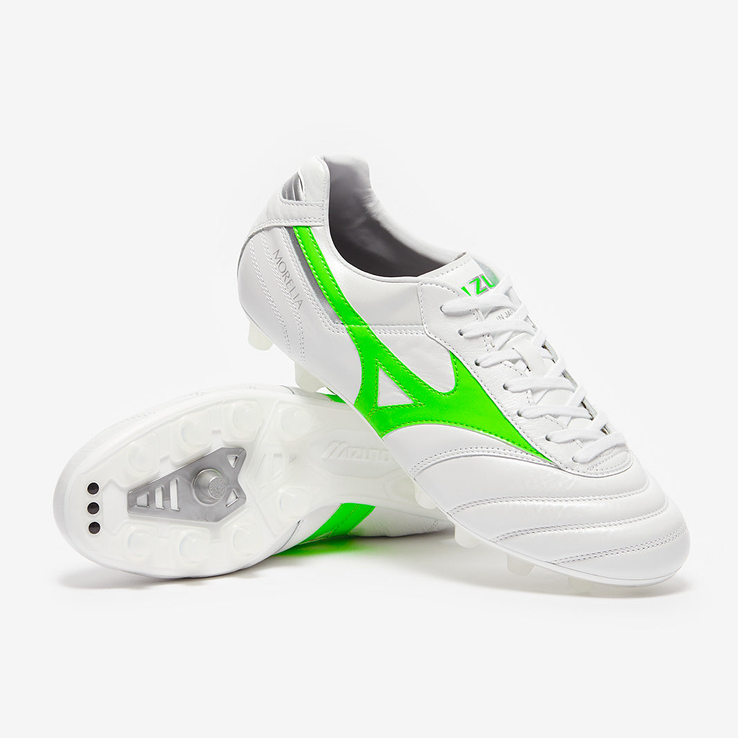 Mizuno Morelia II Elite Made in Japan Firm Ground - White/Neon