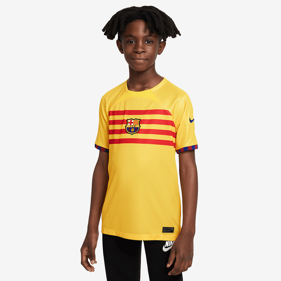Nike Kids FC Barcelona 23/24 4th Dri-Fit Stadium Shirt-Amarillo