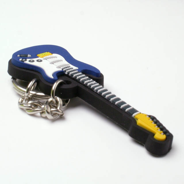 エレキギター ラバーズ キーホルダー 【ブルー】 音楽雑貨