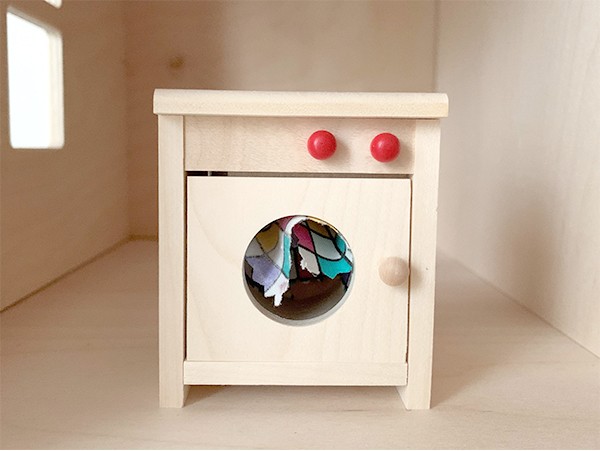 木のおもちゃ カルテット / ドールハウス用洗濯機|リュルケ社(ドイツ)