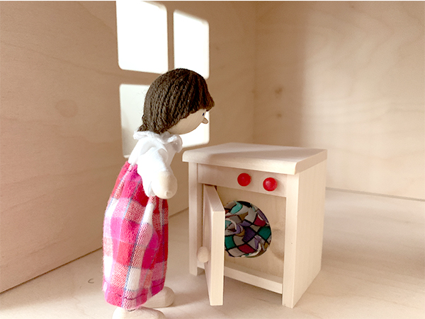 木のおもちゃ カルテット / ドールハウス用洗濯機|リュルケ社(ドイツ)