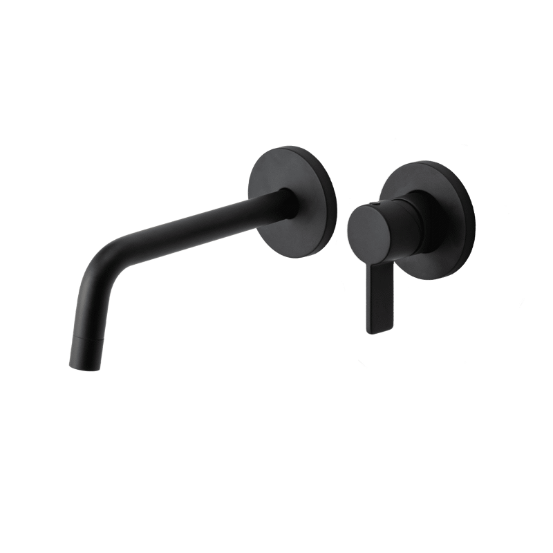 壁付けセパレート混合水栓 洗面用 ブラック L248 | KB-TP007-06-G141