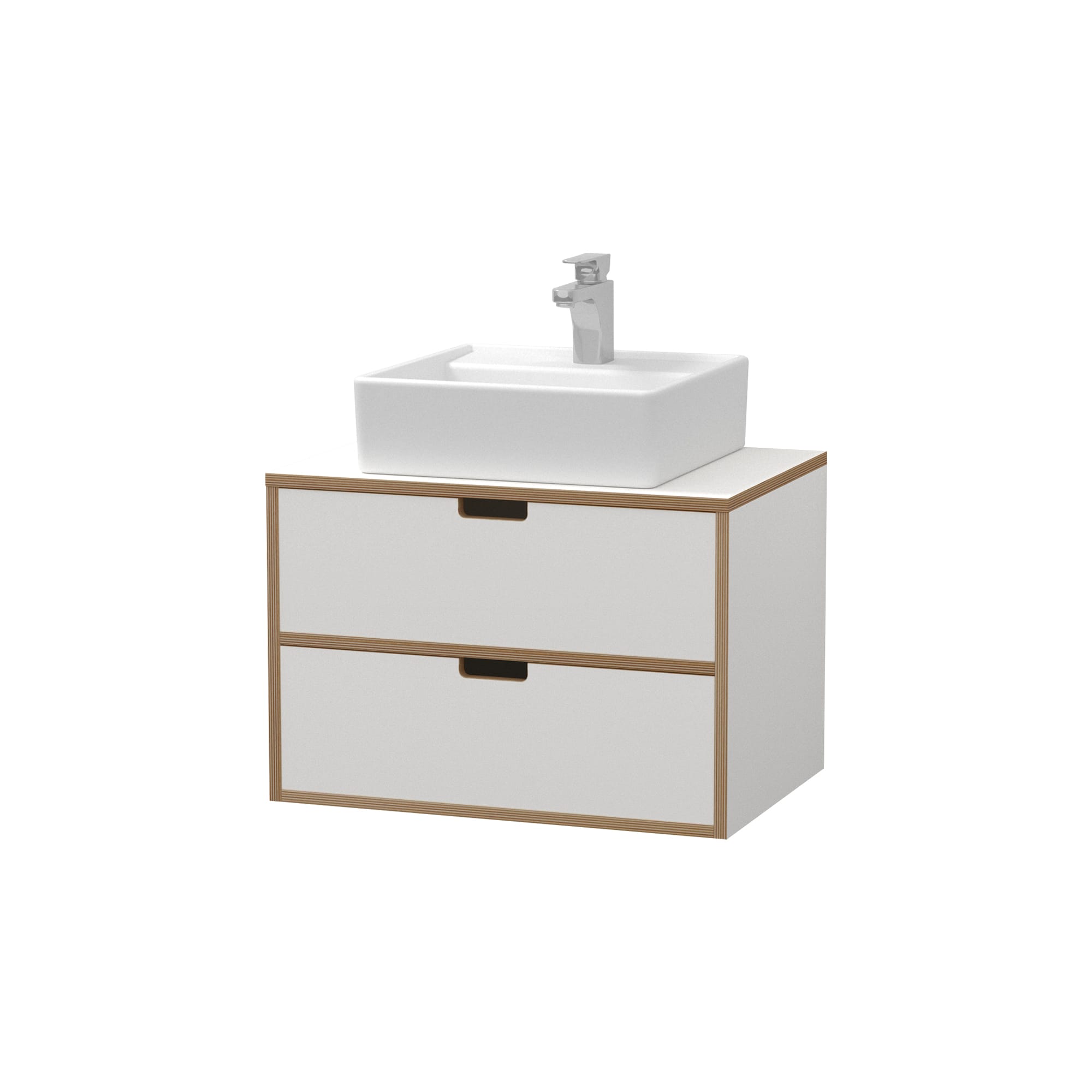 プライウッド洗面台 W650 引き出し ホワイト | KB-PR019-03-G173