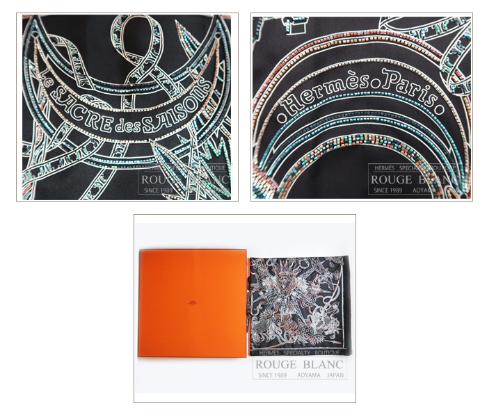 エルメス カレ90 スカーフ 2023 S/S ”四季の祭典” ノワール×クレーム