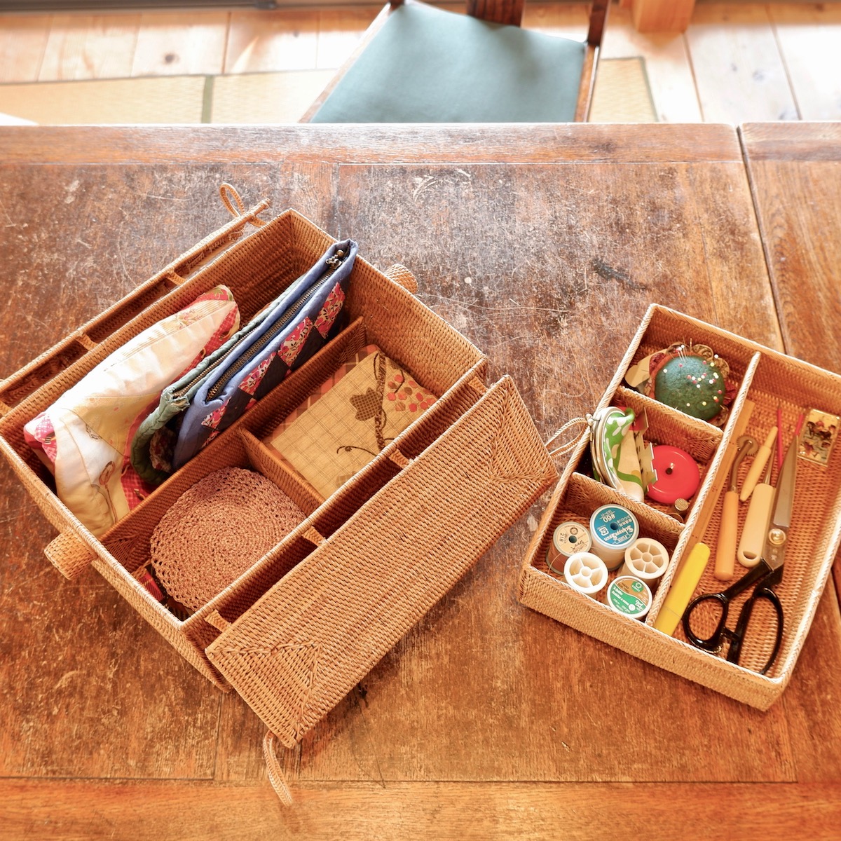 裁縫2点セット Mサイズ プレーン模様 (PNC164) Rosily(ロージリー