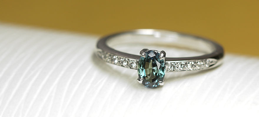 アレキサンドライト 0.5ct ダイヤモンド プラチナ リング（指輪