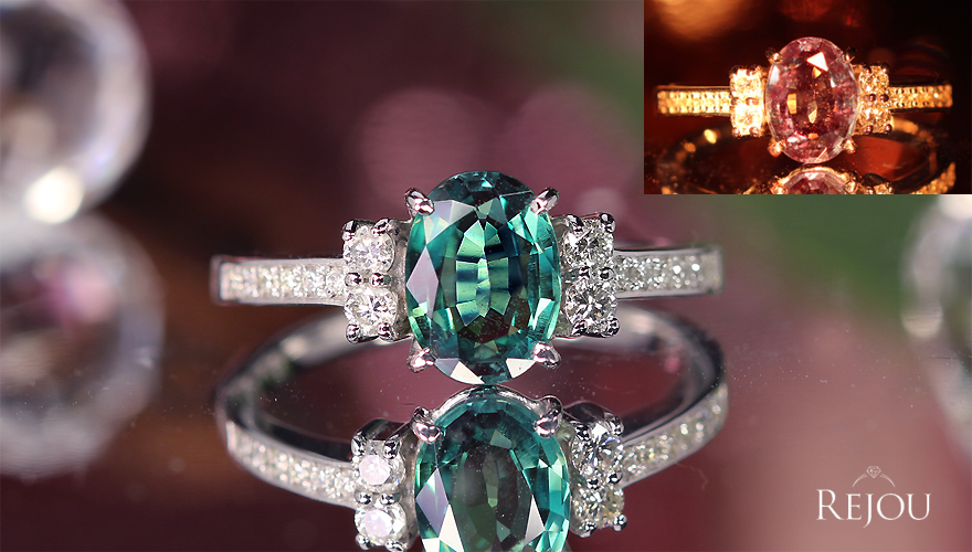 アレキサンドライト 1.2ct ダイヤモンド プラチナ リング(指輪)【品質