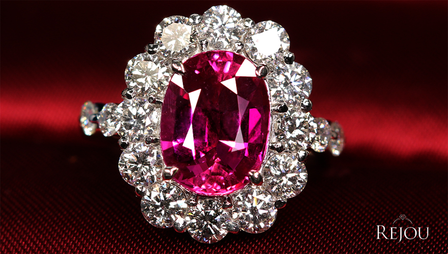 新作＞ルビー 4.02ct ダイヤモンド 1.85ct プラチナ ダイヤモンド