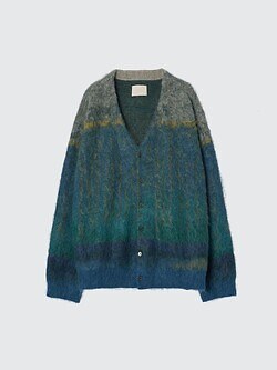 TREE JACQUARD MOHAIR BUTTONED CARDIGAN - YOKE WOMENS & MENS