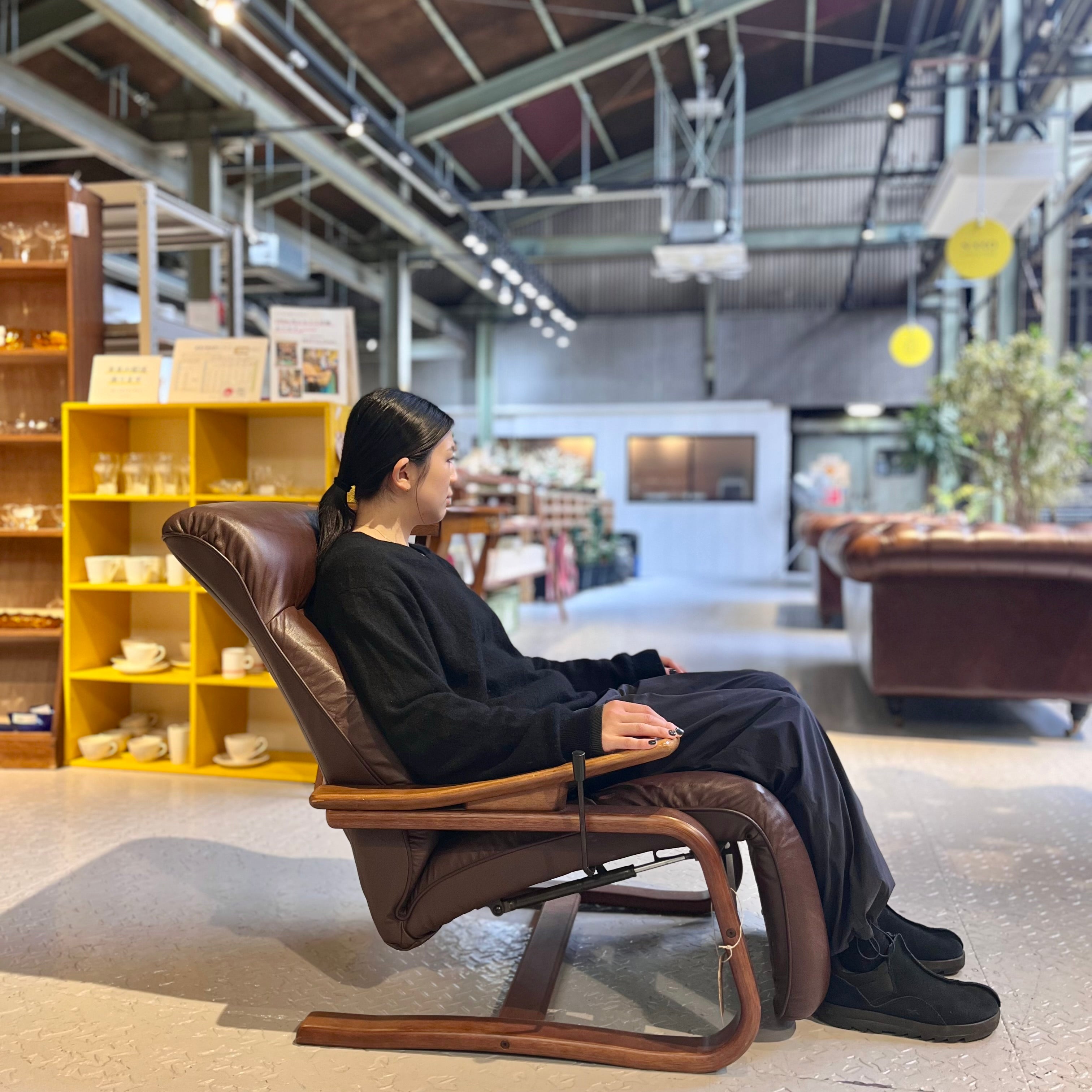 冨士ファニチア / FUJI FANITURE 本革 リクライニングソファ