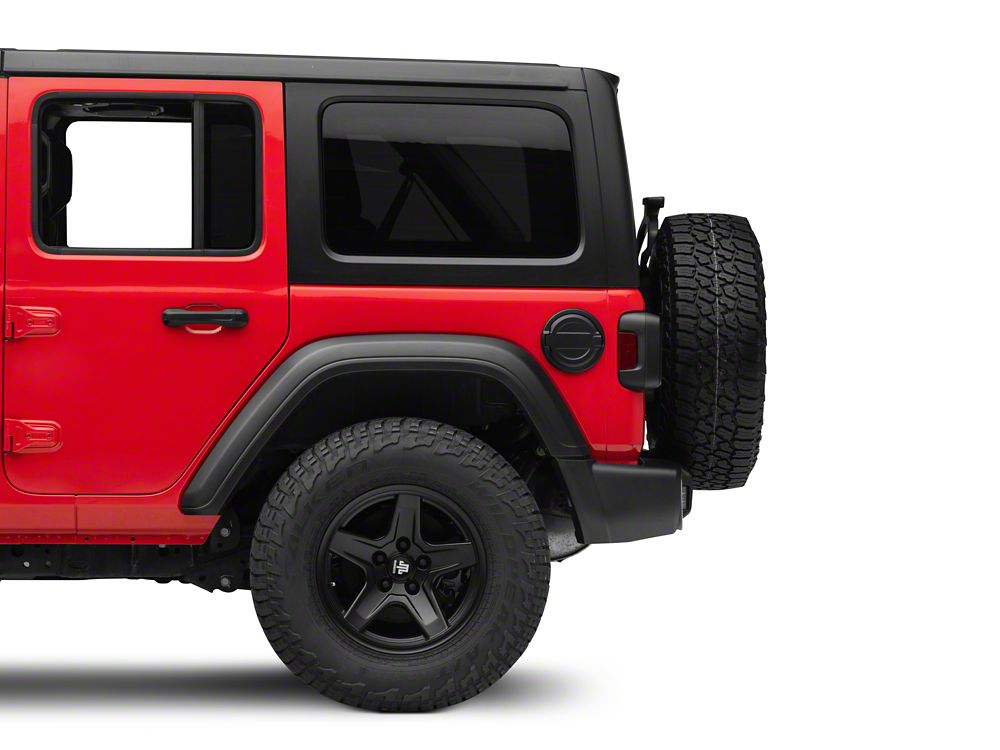RedRock Fuel Filler Door Cover; Matte Black (18-25 Jeep Wrangler