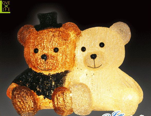 ヤマダモール | 【イルミネーション】LEDクリスタル ダブルベア【くま