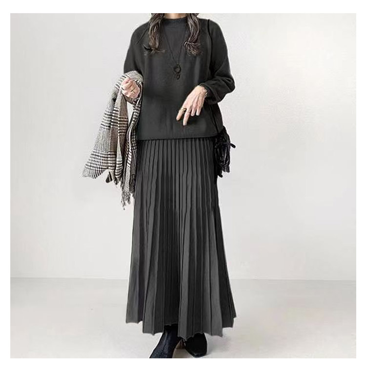 楽天市場】 スカート セットアップ ロング 冬 Aライン ニット プル