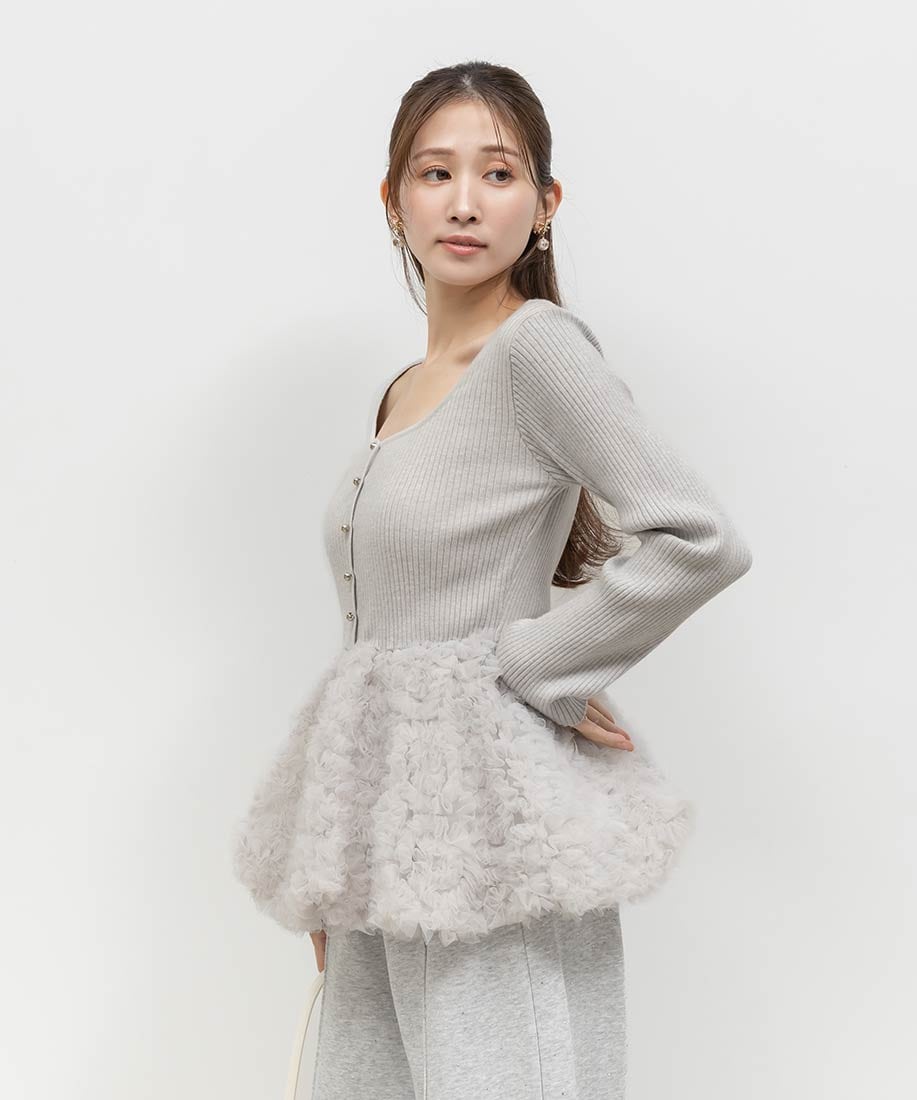 デザインチュールペプラムリブニットRANDA公式サイト