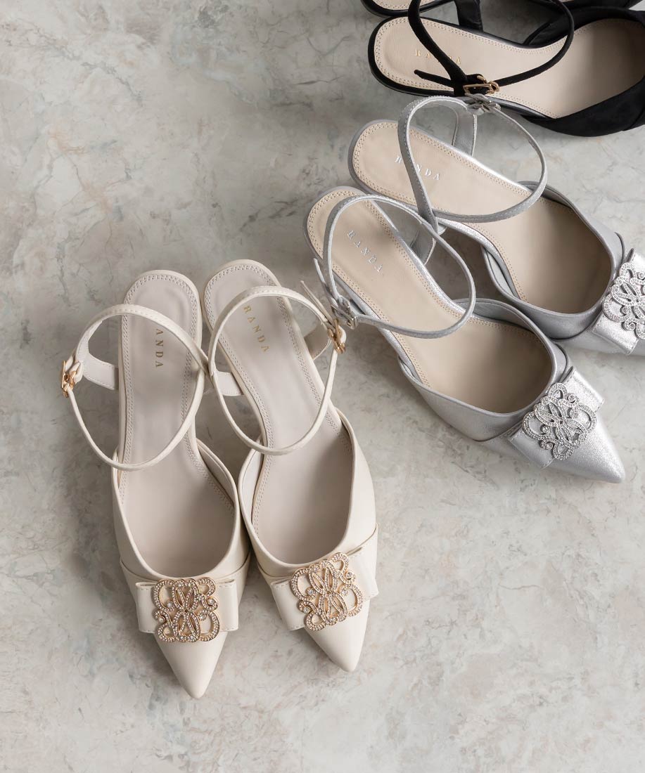 SALE】ビジューモノグラムパーツストラップパンプスRANDA公式サイト