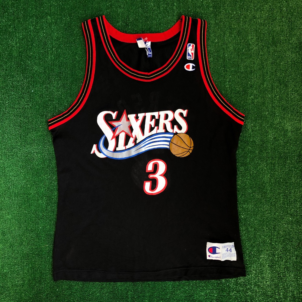 1998 Allen Iverson Philadelphia 76ers Champion NBA Jersey Size 44