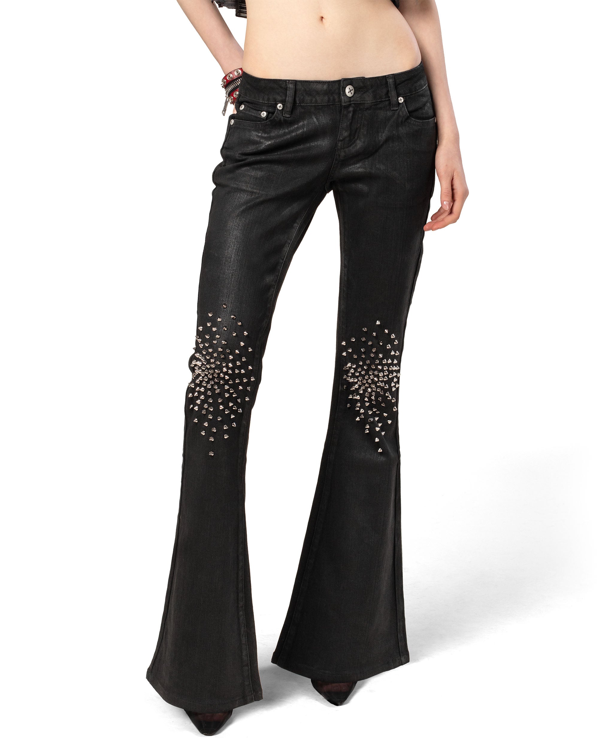 Black Waxed Spike Denim – Racer Worldwide