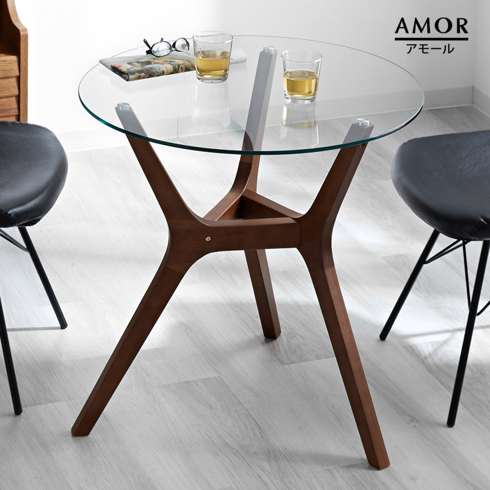 ガラスカフェテーブル アモール｜ユニットシェルフ 家具・インテリアの