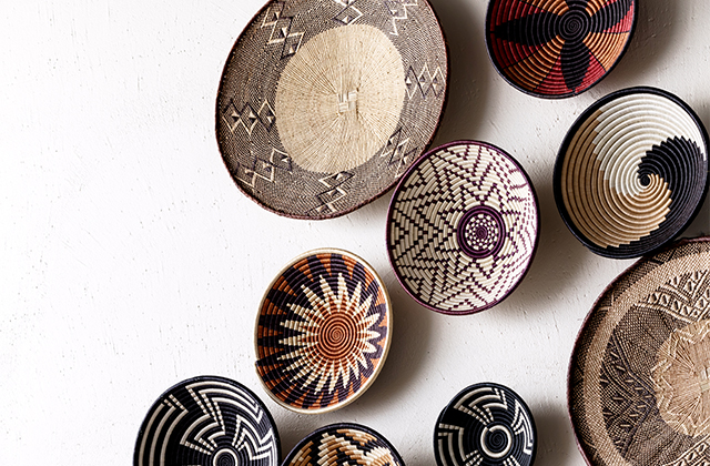 カゴアミドリ Ruise B ルワンダ バスケット 空と太陽 2点おまとめ