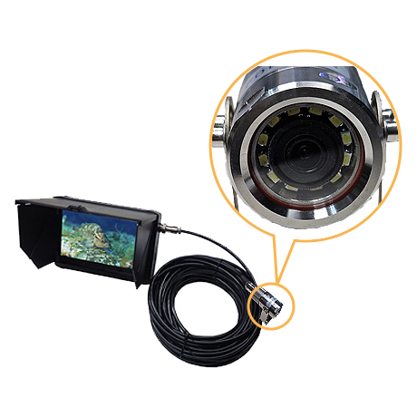 録画機能付50m防水長尺コード付水中カメラ（長期間水中使用タイプ