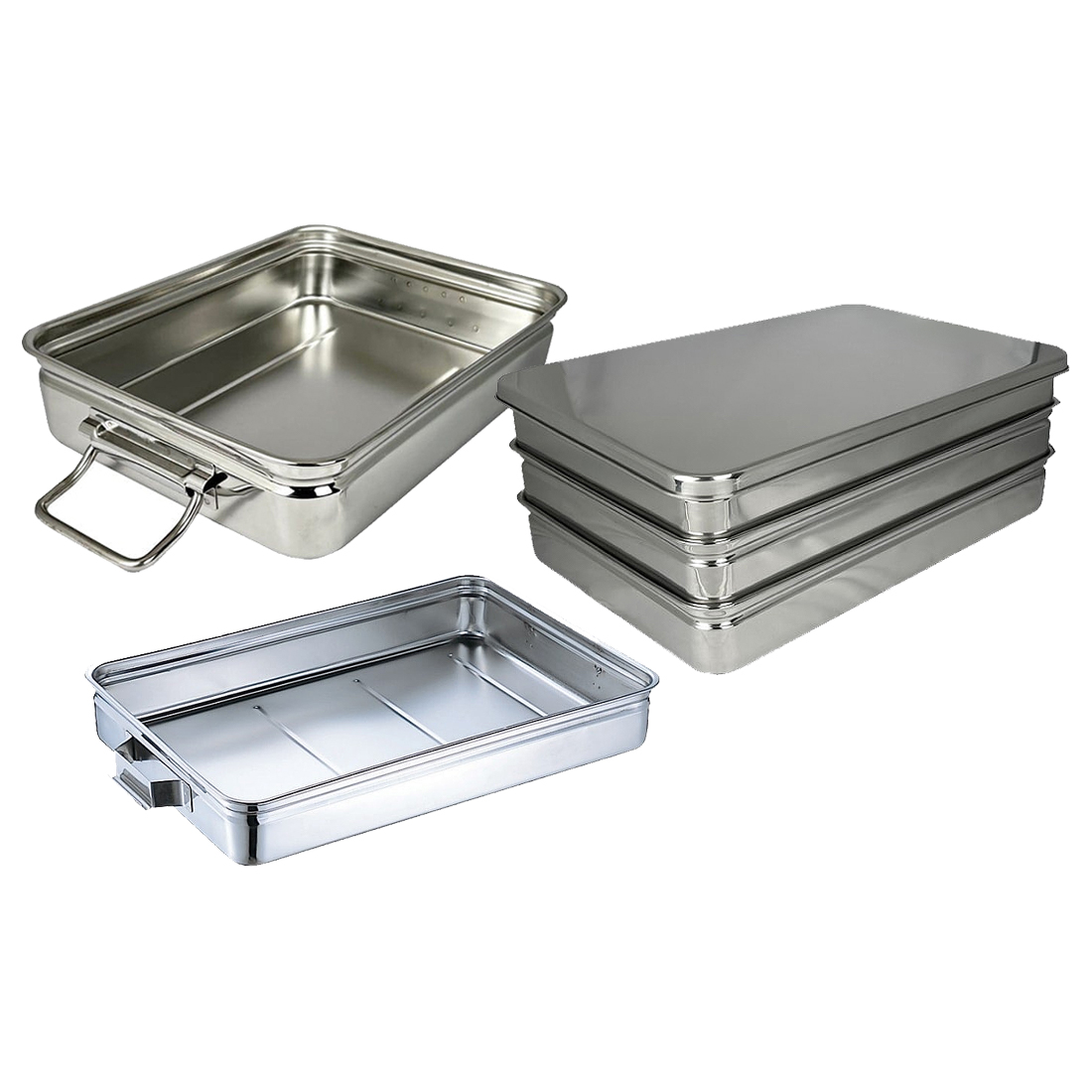 ステンレス製番重バット 特大・深型（660×437×H120）/M118KW32-01001S