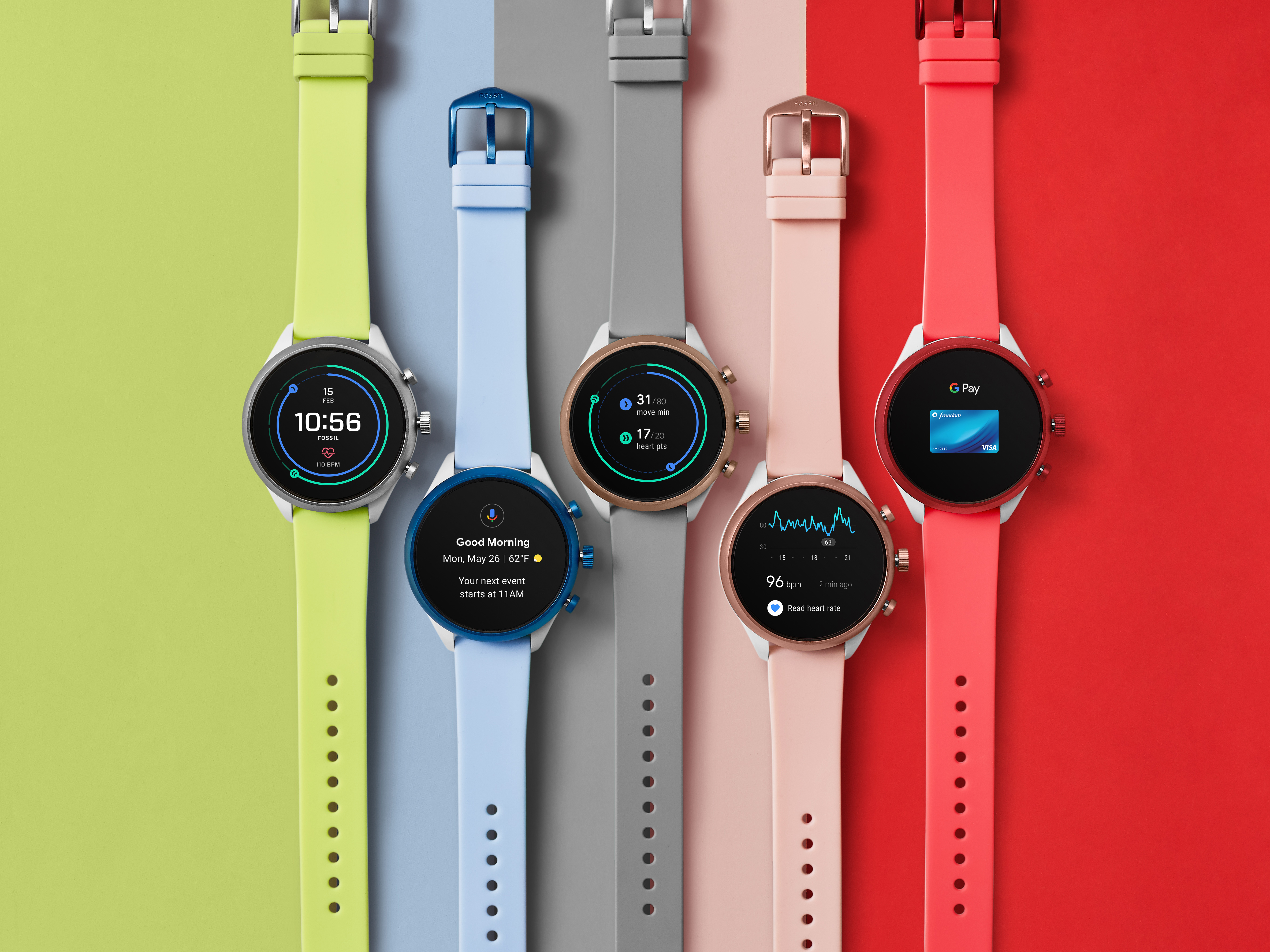 FOSSIL、最大3日間使えるカラフルなWear OSスマートウォッチ - Impress