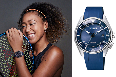 シチズン、大坂なおみ試合着用モデル。ネイビーのエコ・ドライブ