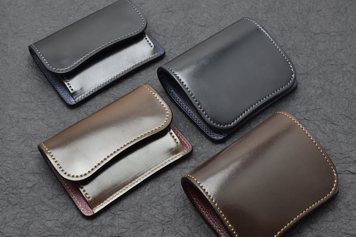 シェルコードバン×型押しイングリッシュブライドル革小物シリーズ