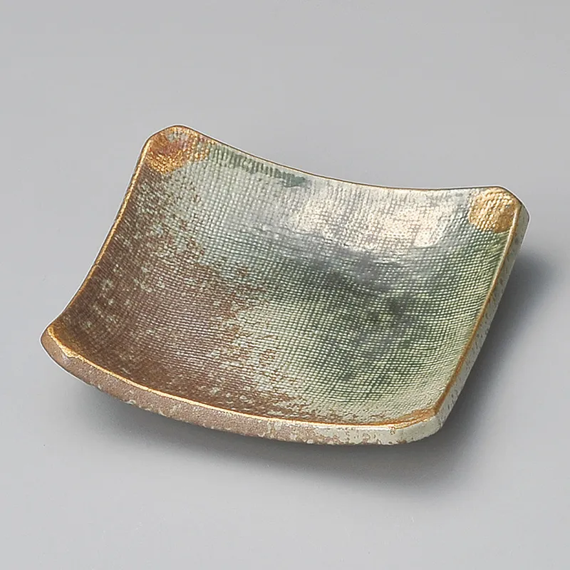 金彩吹織部正角皿(和食器,鉢もの,小鉢)|食器通販の陶磁庵