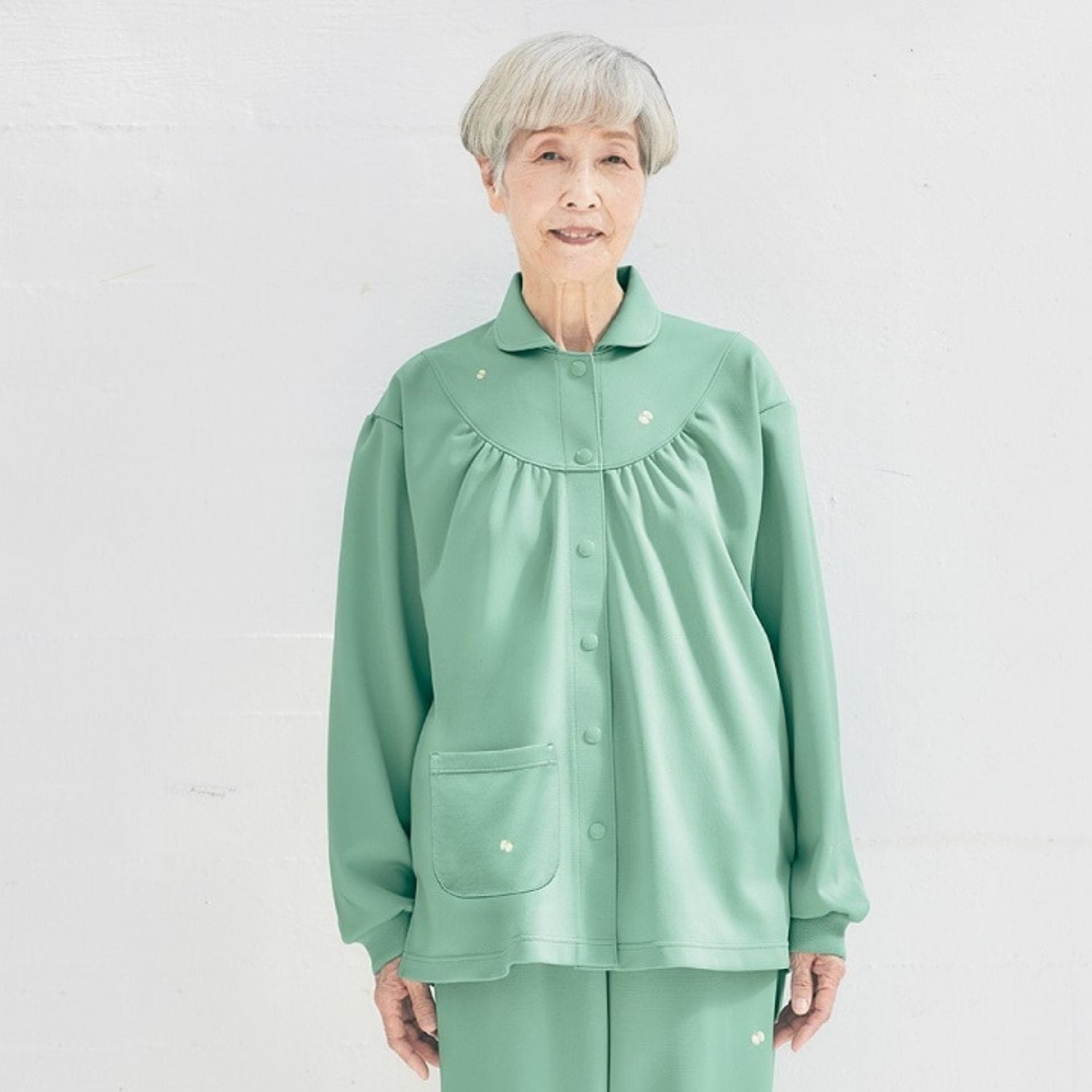 レディース レディースシャツ 高齢者用 防縮 吸汗 速乾 ポケット付き