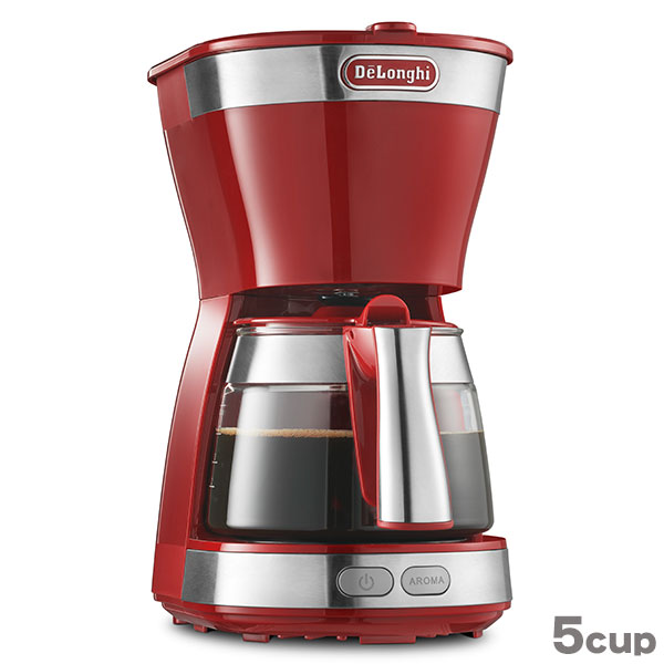 デロンギ アクティブ ドリップコーヒーメーカー 5cup レッド ICM12011J-R