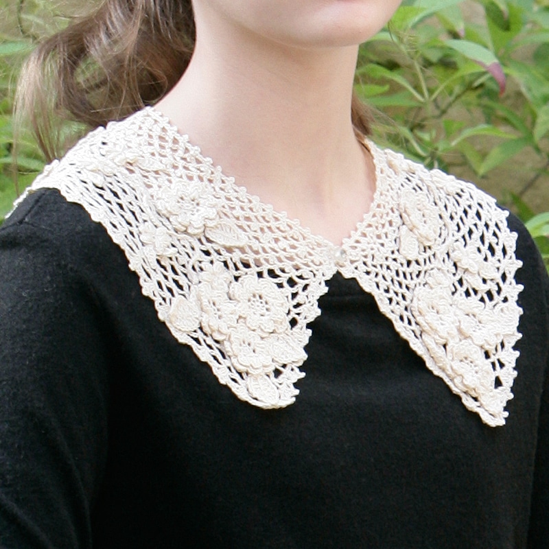 かぎ針で編む レース模様のつけ衿 レシピ集 │ 手づくりタウン │ 日本