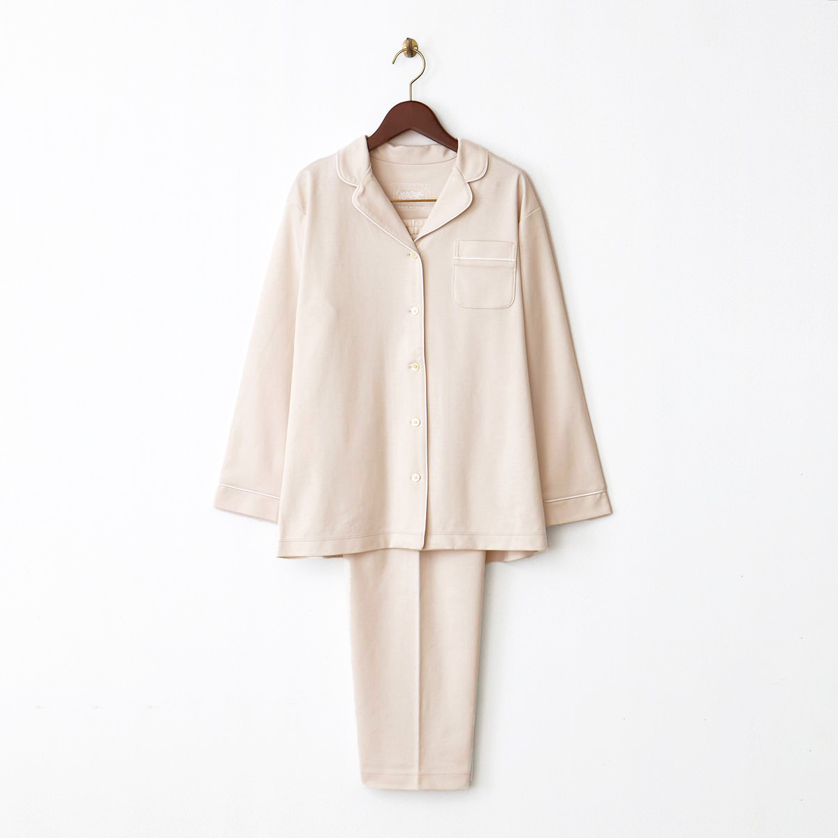 80/1ダブルジャージ レディースパジャマ(38(M) リーフグリーン