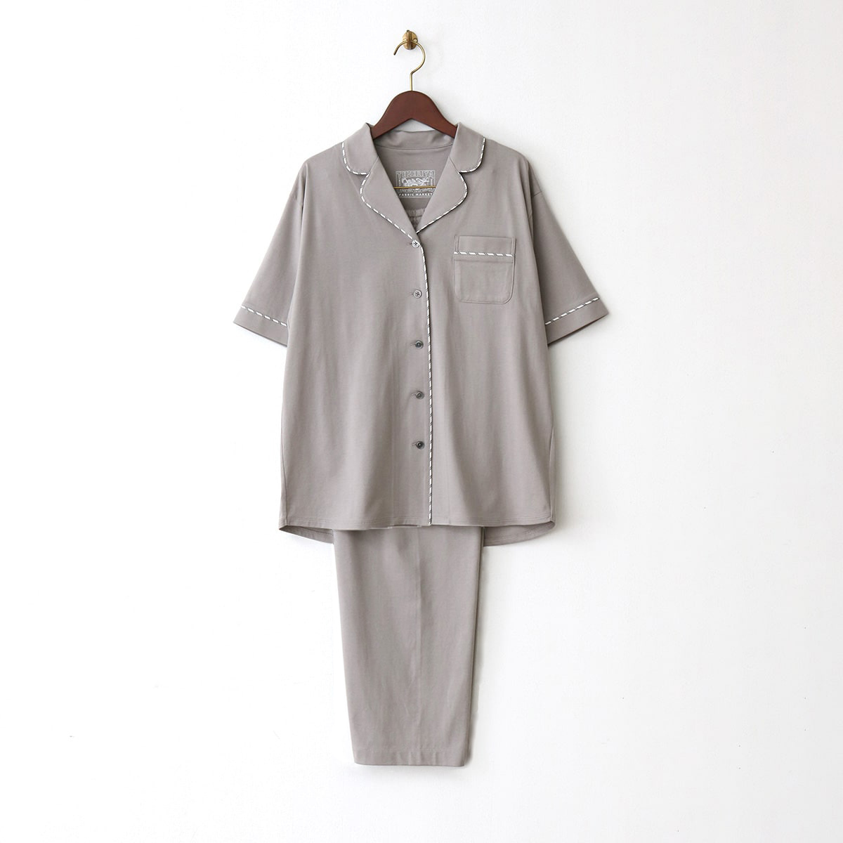 80/2プレーンジャージ半袖レディースパジャマ(36(S) ネイビー): ウェア