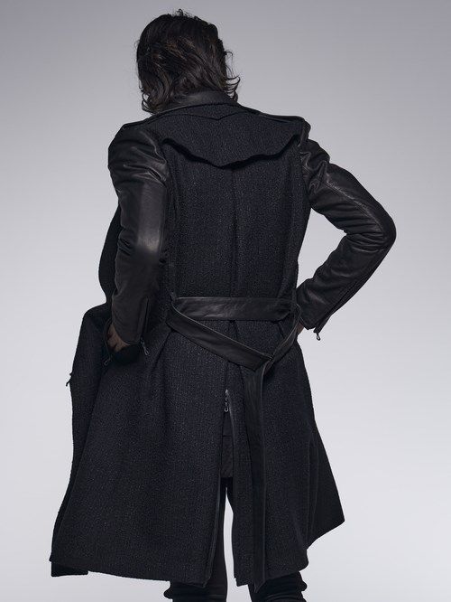 kiryuyrik - 《予約品》ツイード＆袖革 W-RidersLongCoat / W