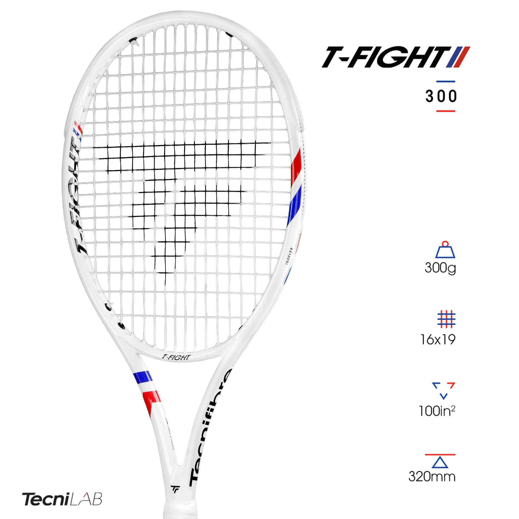 T-FIGHT ID テニスラケット 300g 100in² 16x19 T-Fight 300 Tennis Racket