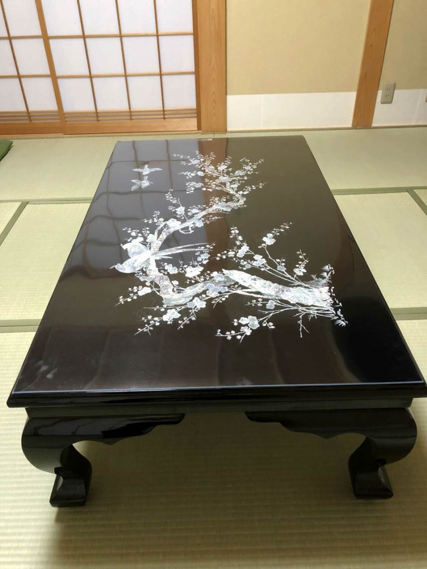 最終値下げ！螺鈿細工 漆塗？座卓 アンティーク 最終値下げ！螺鈿細工