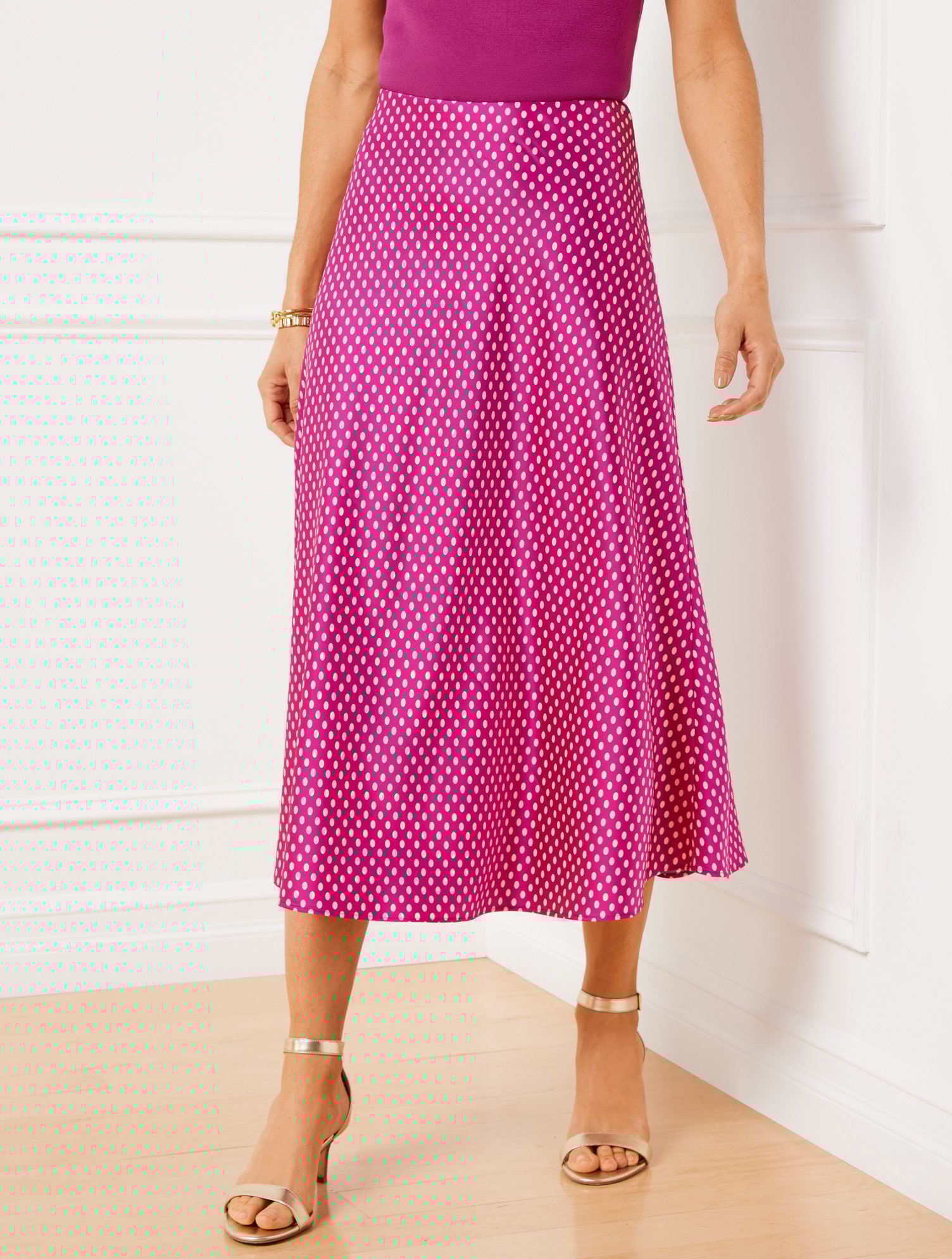 Satin Slip Skirt - Oval Dot | Talbots