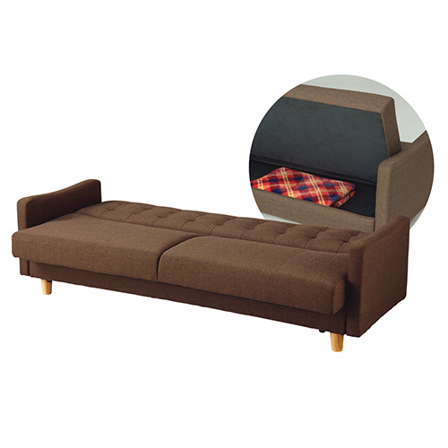 たのめーる】アーバン 収納付ソファベッド ブラウン B-672W196-BR 1台