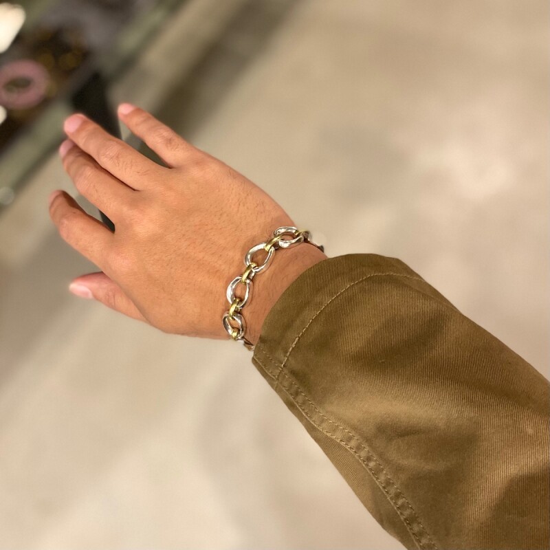 MEL.select- VINTAGE MEXICAN HEAVY LINK BRACELET(Silver & Gold