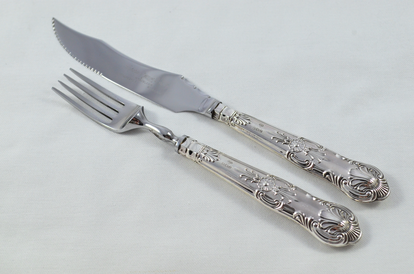 Harrison Brothers Sheffield Set Of 6 Sterling Silver Steak Knives