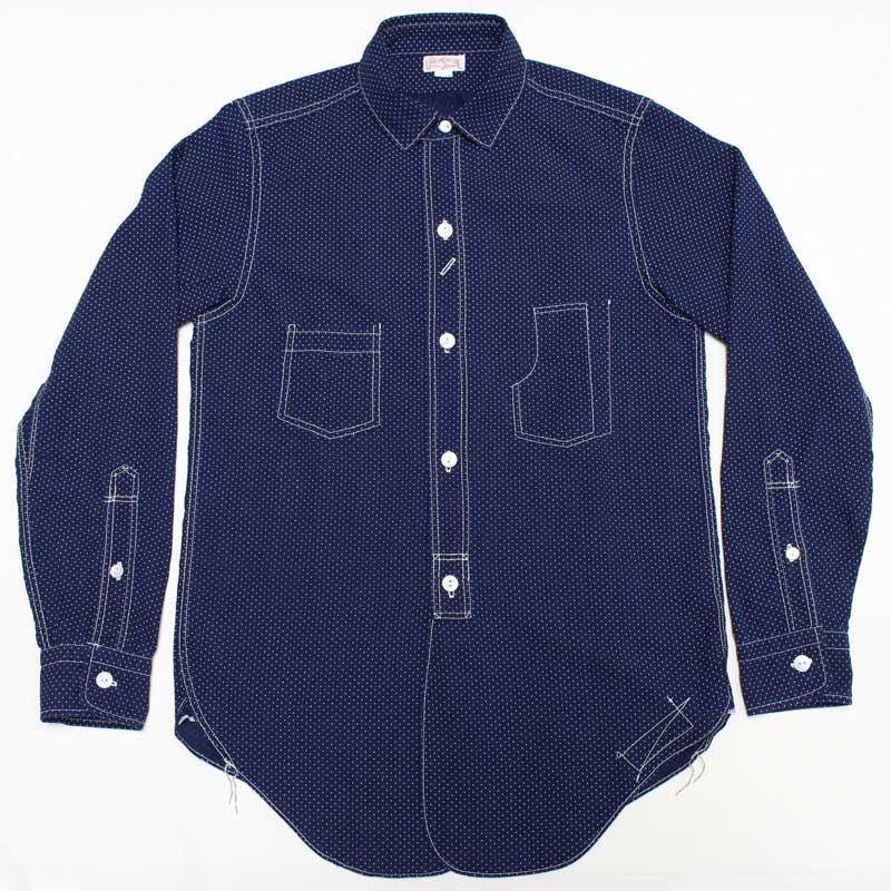 フリーホイーラーズ 【コンダクターシャツ ＜インディゴ ポルカドット