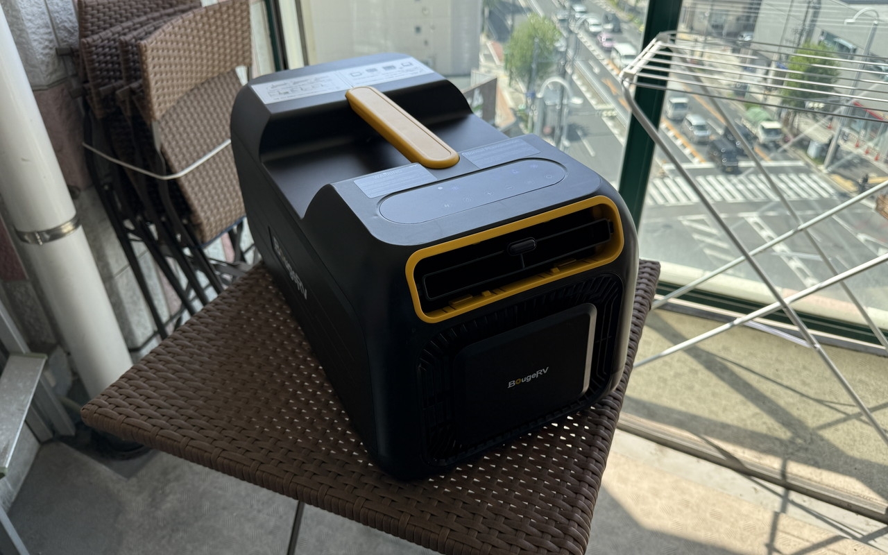 BougeRV ポータブルエアコン 3500BTU』レビュー、工事不要で利用可能