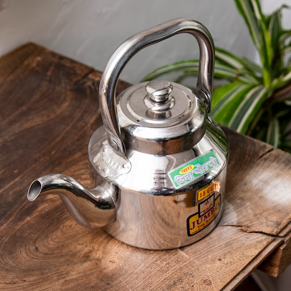 チャイ15杯分くらい】レトロケトル インドのやかん 1200cc程度 の通販
