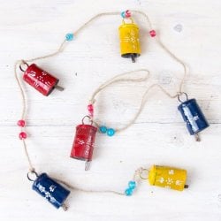 ドアチャイムなどへ！手作りのやさしい音色 インドの銅仕上げカウベル