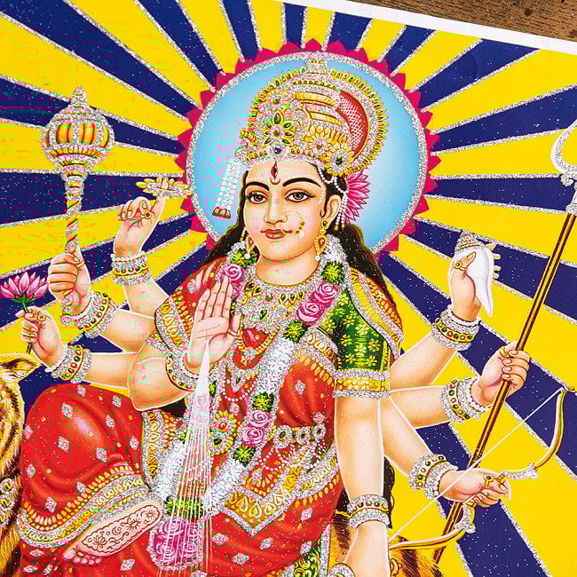 約40.5cm×約30.5cm〕輝くラメ入り・インドのヒンドゥー神様ポスター