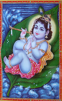 ベイビークリシュナ Krishna ポスター ヒンドゥー教 〔約70.5cm×約50.5